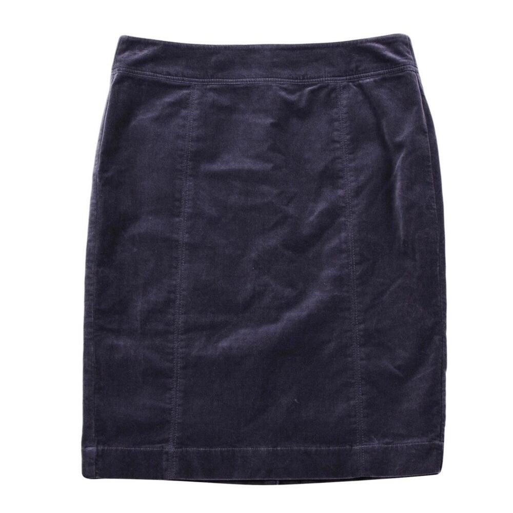 Boden Blue Velvet Knee Length Skirt Size 6
